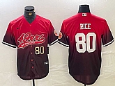 Men's San Francisco 49ers #80 Jerry Rice Red Black With Patch Cool Base Stitched Baseball Jerseys,baseball caps,new era cap wholesale,wholesale hats