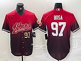 Men's San Francisco 49ers #97 Nick Bosa Red Black With Patch Cool Base Baseball Stitched Jerseys,baseball caps,new era cap wholesale,wholesale hats