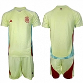 Men's Spain Team Blank 2024-25 Yellow Away Soccer Jersey Suit,baseball caps,new era cap wholesale,wholesale hats