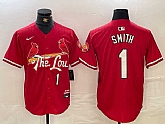 Men's St Louis Cardinals #1 Ozzie Smith Red 2024 City Connect Limited Stitched Baseball Jersey,baseball caps,new era cap wholesale,wholesale hats