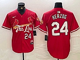 Men's St Louis Cardinals #24 Whitey Herzog Red 2024 City Connect Limited Stitched Baseball Jersey,baseball caps,new era cap wholesale,wholesale hats