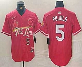 Men's St Louis Cardinals #5 Albert Pujols Red 2024 City Connect Limited Stitched Jersey,baseball caps,new era cap wholesale,wholesale hats