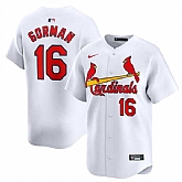 Men's St. Louis Cardinals #16 Nolan Gorman White 2024 Home Limited Stitched Baseball Jersey Dzhi,baseball caps,new era cap wholesale,wholesale hats