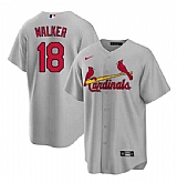 Men's St. Louis Cardinals #18 Jordan Walker Grey Cool Base Stitched Baseball Jersey Dzhi,baseball caps,new era cap wholesale,wholesale hats