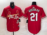 Men's St. Louis Cardinals #21 Lars Nootbaar Red 2024 City Connect Limited Stitched Baseball Jersey,baseball caps,new era cap wholesale,wholesale hats