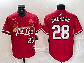 Men's St. Louis Cardinals #28 Nolan Arenado Red 2024 City Connect Limited Stitched Baseball Jersey,baseball caps,new era cap wholesale,wholesale hats