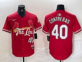 Men's St. Louis Cardinals #40 Willson Contreras Red 2024 City Connect Limited Stitched Baseball Jersey,baseball caps,new era cap wholesale,wholesale hats