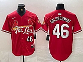 Men's St. Louis Cardinals #46 Paul Goldschmidt Red 2024 City Connect Limited Stitched Baseball Jersey,baseball caps,new era cap wholesale,wholesale hats