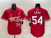 Men's St. Louis Cardinals #54 Sonny Gray Red 2024 City Connect Stitched Baseball Jersey,baseball caps,new era cap wholesale,wholesale hats