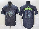 Men's Tampa Bay Rays #13 Junior Caminero Charcoal 2024 City Connect Limited Stitched Jersey,baseball caps,new era cap wholesale,wholesale hats