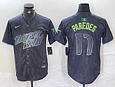 Men's Tampa Bay Rays #17 Isaac Paredes Charcoal 2024 City Connect Limited Cool Base Jersey,baseball caps,new era cap wholesale,wholesale hats