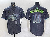 Men's Tampa Bay Rays #18 Shane McClanahan Number Charcoal 2024 City Connect Limited Stitched Jersey,baseball caps,new era cap wholesale,wholesale hats