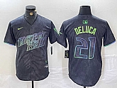 Men's Tampa Bay Rays #21 Jonny DeLuca Charcoal 2024 City Connect Limited Stitched Jersey,baseball caps,new era cap wholesale,wholesale hats