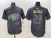 Men's Tampa Bay Rays #21 Jonny DeLuca Number Charcoal 2024 City Connect Limited Stitched Jersey1,baseball caps,new era cap wholesale,wholesale hats