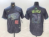 Men's Tampa Bay Rays #21 Jonny DeLuca Number Charcoal 2024 City Connect Limited Stitched Jerseys1,baseball caps,new era cap wholesale,wholesale hats