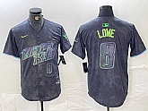 Men's Tampa Bay Rays #8 Brandon Lowe Charcoal 2024 City Connect Player Number Limited Cool Base Jersey,baseball caps,new era cap wholesale,wholesale hats