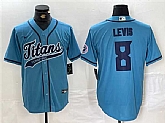 Men's Tennessee Titans #8 Will Levis Blue With Patch Cool Base Stitched Baseball Jersey,baseball caps,new era cap wholesale,wholesale hats