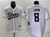 Men's Tennessee Titans #8 Will Levis White With Patch Cool Base Stitched Baseball Jersey,baseball caps,new era cap wholesale,wholesale hats