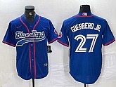 Men's Toronto Blue Jays #27 Vladimir Guerrero Jr Blue Cool Base Stitched Baseball Jersey,baseball caps,new era cap wholesale,wholesale hats