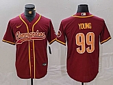 Men's Washington Commanders #99 Chase Young Burgundy With Patch Cool Base Stitched Baseball Jersey,baseball caps,new era cap wholesale,wholesale hats