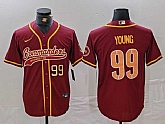 Men's Washington Commanders #99 Chase Young Burgundy With Patch Cool Base Stitched Baseball Jerseys,baseball caps,new era cap wholesale,wholesale hats