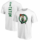 Mens Boston Celtics #0 Jayson Tatum White Name & Number T-Shirt,baseball caps,new era cap wholesale,wholesale hats