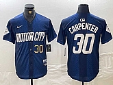 Mens Detroit Tigers #30 Kerry Carpenter Number 2024 Navy City Connect Cool Base Limited Stitched Jersey,baseball caps,new era cap wholesale,wholesale hats