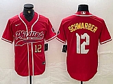 Mens Philadelphia Phillies #12 Kyle Schwarber Red 2024 City Connect Limited Stitched Jersey,baseball caps,new era cap wholesale,wholesale hats