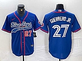 Mens Toronto Blue Jays #27 Vladimir Guerrero Jr Blue Cool Base Stitched Baseball Jersey,baseball caps,new era cap wholesale,wholesale hats