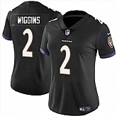 Women's Baltimore Ravens #2 Nate Wiggins Black 2024 Draft Jersey Dzhi,baseball caps,new era cap wholesale,wholesale hats