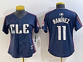 Women's Cleveland Guardians #11 Jose Ramirez Navy 2024 City Connect Limited Stitched Jersey,baseball caps,new era cap wholesale,wholesale hats