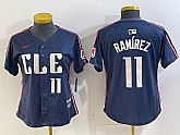 Women's Cleveland Guardians #11 Jose Ramirez Number Navy 2024 City Connect Limited Stitched Jersey,baseball caps,new era cap wholesale,wholesale hats