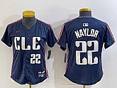 Women's Cleveland Guardians #22 Josh Naylor Number Navy 2024 City Connect Limited Stitched Jersey,baseball caps,new era cap wholesale,wholesale hats