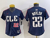 Women's Cleveland Guardians #22 Josh Naylor Number Navy 2024 City Connect Limited Stitched Jerseys,baseball caps,new era cap wholesale,wholesale hats