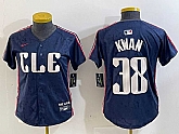 Women's Cleveland Guardians #38 Steven Kwan Navy 2024 City Connect Limited Stitched Jersey,baseball caps,new era cap wholesale,wholesale hats