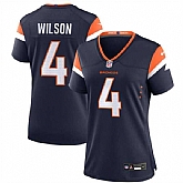 Women's Denver Broncos #4 Zach Wilson Navy 2024 Stitched Jersey Dzhi,baseball caps,new era cap wholesale,wholesale hats