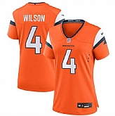 Women's Denver Broncos #4 Zach Wilson Orange 2024 Stitched Jersey Dzhi,baseball caps,new era cap wholesale,wholesale hats