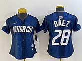 Women's Detroit Tigers #28 Javier Baez 2024 Navy City Connect Cool Base Limited Stitched Jersey,baseball caps,new era cap wholesale,wholesale hats