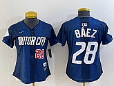 Women's Detroit Tigers #28 Javier Baez 2024 Navy City Connect Cool Base Limited Stitched Jerseys,baseball caps,new era cap wholesale,wholesale hats