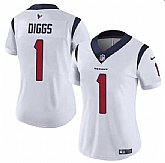 Women's Houston Texans #1 Stefon Diggs White Vapor Untouchable Limited Stitched Jersey Dzhi,baseball caps,new era cap wholesale,wholesale hats