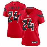 Women's Houston Texans #24 Derek Stingley Jr. Red 2024 Alternate Stitched Jersey Dzhi,baseball caps,new era cap wholesale,wholesale hats