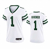 Women's New York Jets #1 Sauce Gardner White 2024 Stitched Jersey Dzhi,baseball caps,new era cap wholesale,wholesale hats