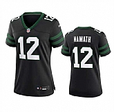 Women's New York Jets #12 Joe Namath Black 2024 Stitched Jersey Dzhi,baseball caps,new era cap wholesale,wholesale hats