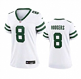 Women's New York Jets #8 Aaron Rodgers White 2024 Stitched Jersey Dzhi,baseball caps,new era cap wholesale,wholesale hats