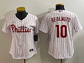 Women's Philadelphia Phillies #10 JT Realmuto White Stitched Cool Base Nike Jersey,baseball caps,new era cap wholesale,wholesale hats