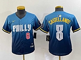 Women's Philadelphia Phillies #8 Nick Castellanos Blue 2024 City Connect Limited Stitched Jerseys,baseball caps,new era cap wholesale,wholesale hats