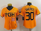 Women's Pittsburgh Pirates #30 Paul Skenes Yellow 2023 City Connect Stitched Jerseys,baseball caps,new era cap wholesale,wholesale hats