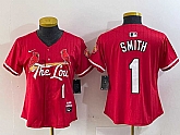 Women's St Louis Cardinals #1 Ozzie Smith Red 2024 City Connect Limited Stitched Baseball Jersey,baseball caps,new era cap wholesale,wholesale hats