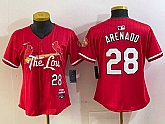 Women's St Louis Cardinals #28 Nolan Arenado Red 2024 City Connect Limited Stitched Jersey,baseball caps,new era cap wholesale,wholesale hats