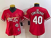 Women's St Louis Cardinals #40 Willson Contreras Red 2024 City Connect Limited Stitched Jersey,baseball caps,new era cap wholesale,wholesale hats